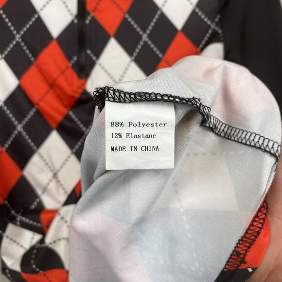 Soneven Long Sleeve Argyle Print Collared Shirt Small 88% Polyester 12% Elastane - Picture 4 of 8